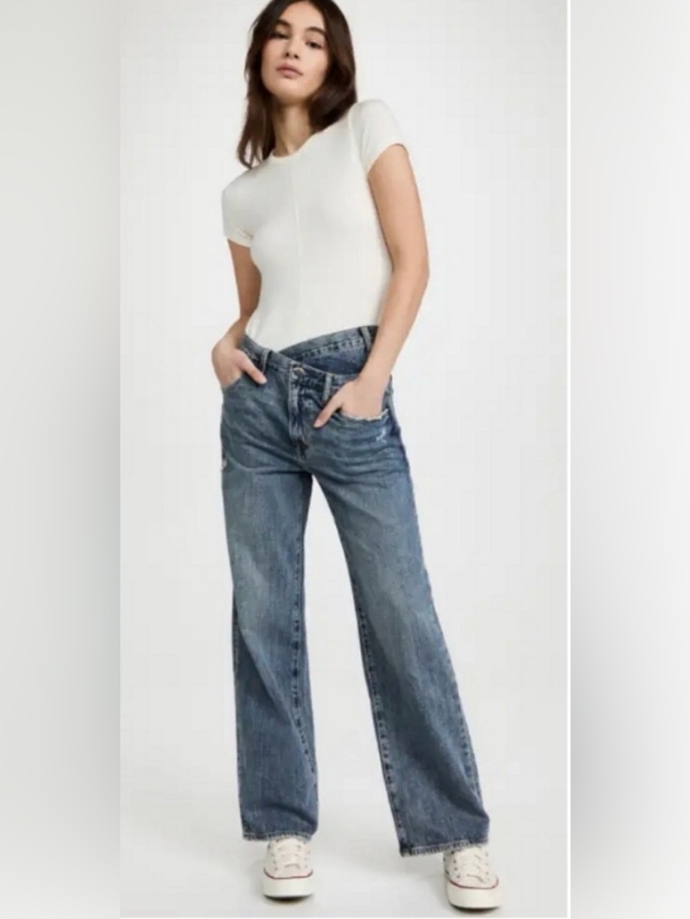 Pistola Bobbie High-Rise Relaxed Crossover Wide Leg jeans 26 2 distressed grunge